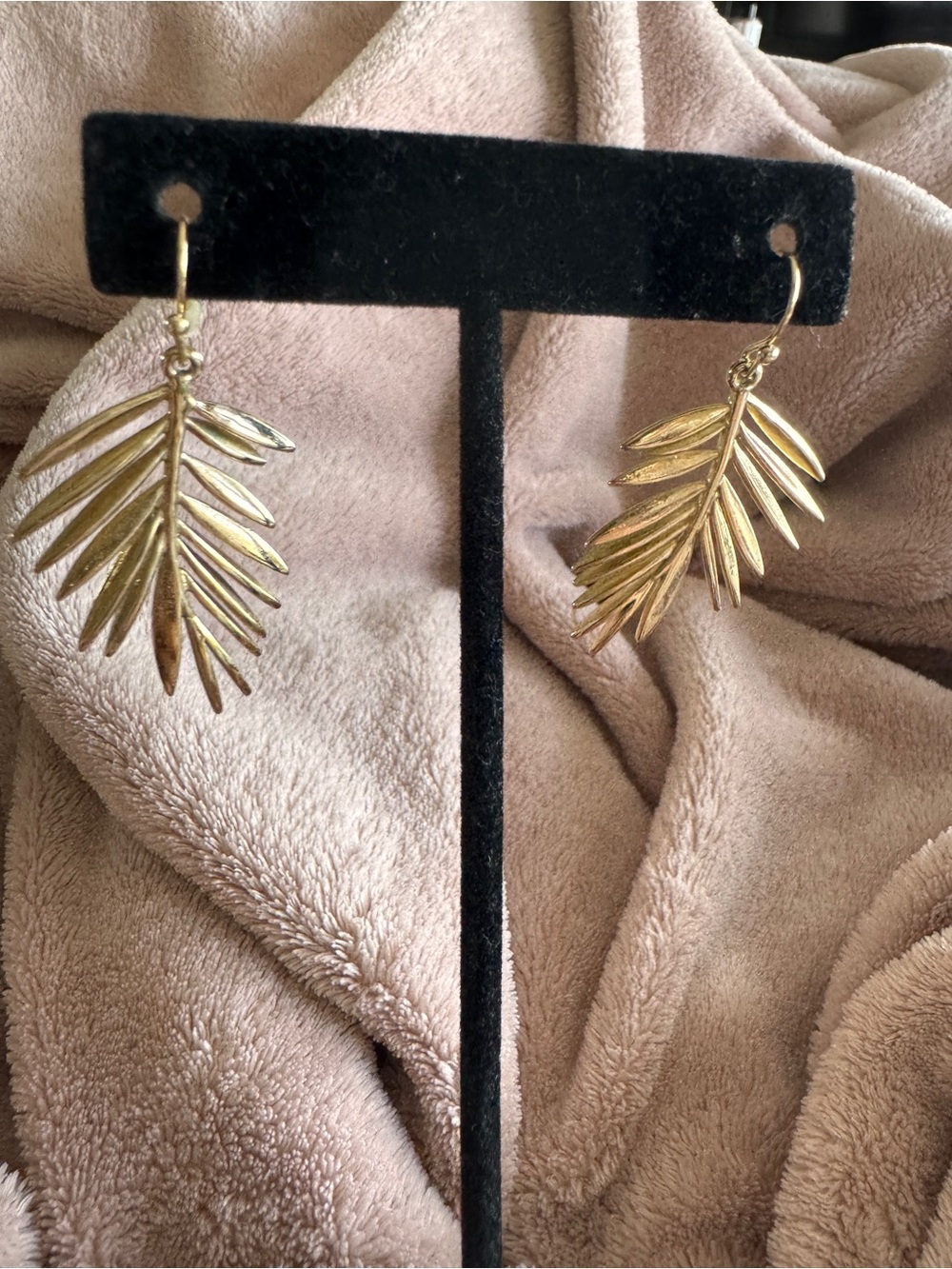 Gold Palm Leaf Drop Earrings - Women Jewelry